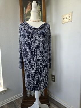 Navy Chevron Long Sleeve Top